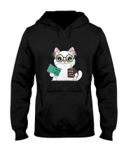 Cat Book Coffee Hooded Sweatshirt thumbnail