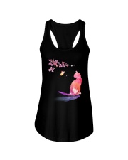 Cat in the spring Ladies Flowy Tank thumbnail