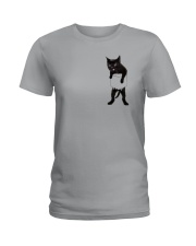 Black cat in bag 2108 Ladies T-Shirt thumbnail