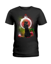 Black Cat Looking Ornament Christmas Ladies T-Shirt thumbnail