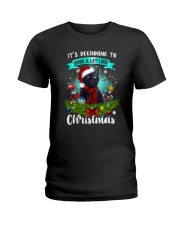 Black Cat Christmas Ladies T-Shirt thumbnail
