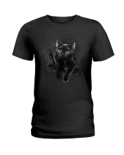 Black Cat Hello 1009 Ladies T-Shirt thumbnail