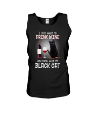 Black cat and wine Unisex Tank thumbnail