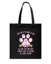Cat and person Tote Bag thumbnail