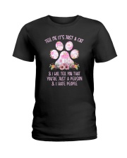 Cat and person Ladies T-Shirt thumbnail