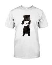 Black cat and hand Classic T-Shirt front