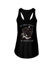 Black cat spirit animal Ladies Flowy Tank thumbnail