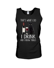Black cat and drink Unisex Tank thumbnail