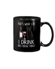 Black cat and drink Mug thumbnail