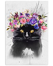 Black Cat Flower 11x17 Poster front