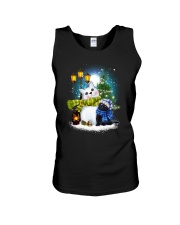 Black cat and snowman Unisex Tank thumbnail