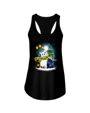 Black cat and snowman Ladies Flowy Tank thumbnail