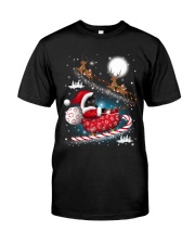 Black Cat Riding Sleigh Classic T-Shirt thumbnail