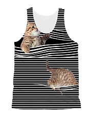 Cat Striped All-over Unisex Tank front