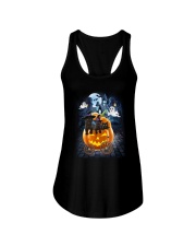 Black Cat in pumpkin carriage 0208 Ladies Flowy Tank thumbnail