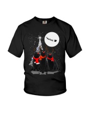 Black cat Xmas Phoebe 018 Youth T-Shirt thumbnail