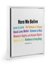 Here we believe yard sign Floating Framed Canvas Prints White tile