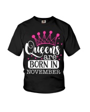 Queens Are Born In November Youth T-Shirt thumbnail
