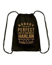 NOBODY PERFECT HARLAN NAME SHIRTS Drawstring Bag thumbnail