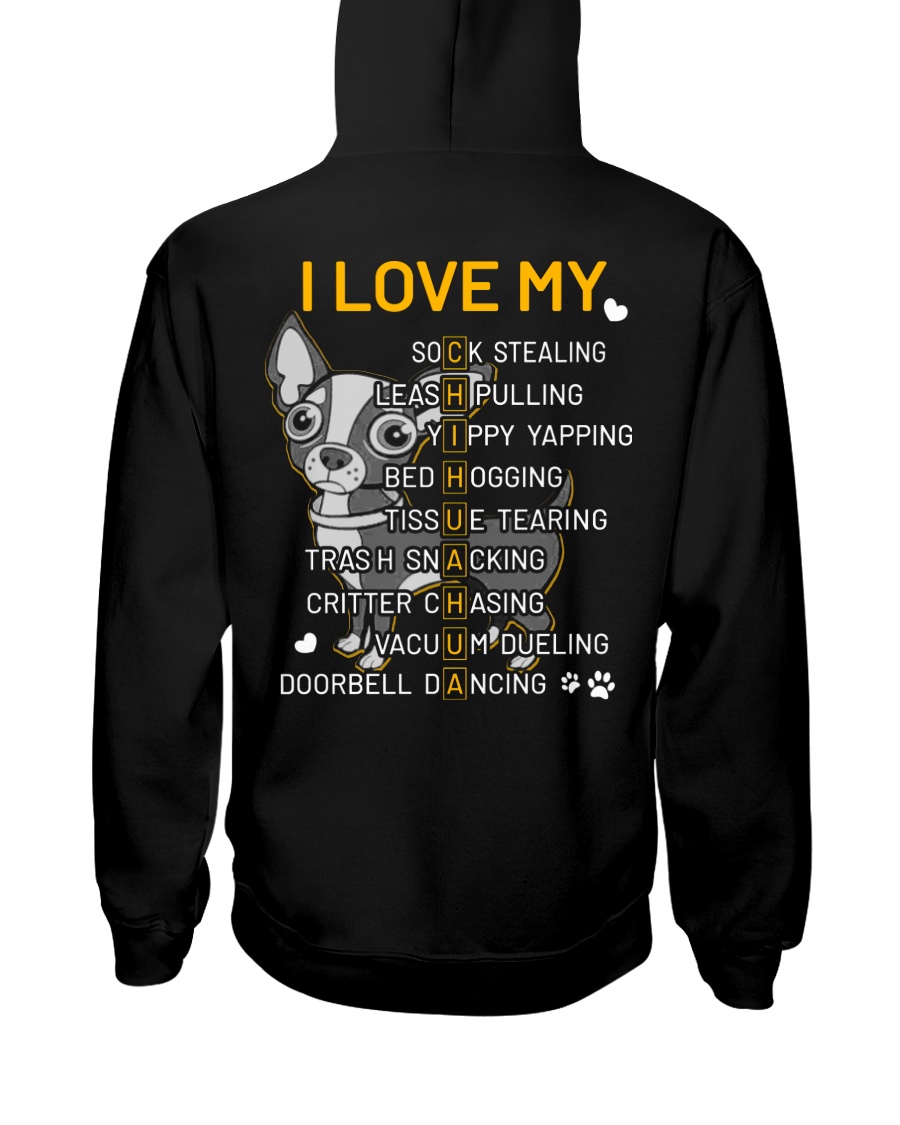 I Love My Chihuahua Dog Hooded Sweatshirt