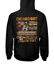 CNC Machinist Hooded Sweatshirt back