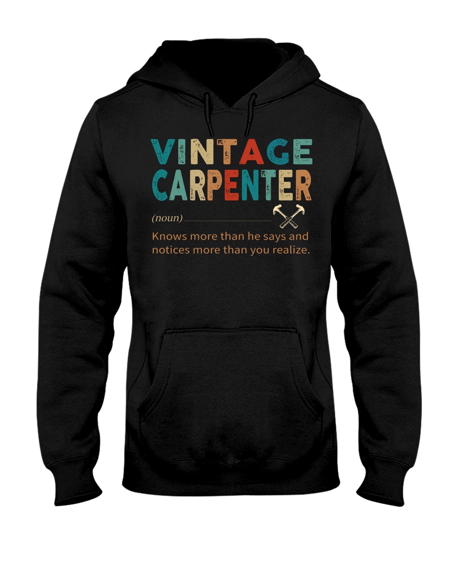 Vintage Carpenter Carpentry Jobs Hooded Sweatshirt