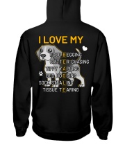 I Love My Beagle Dog Hooded Sweatshirt back
