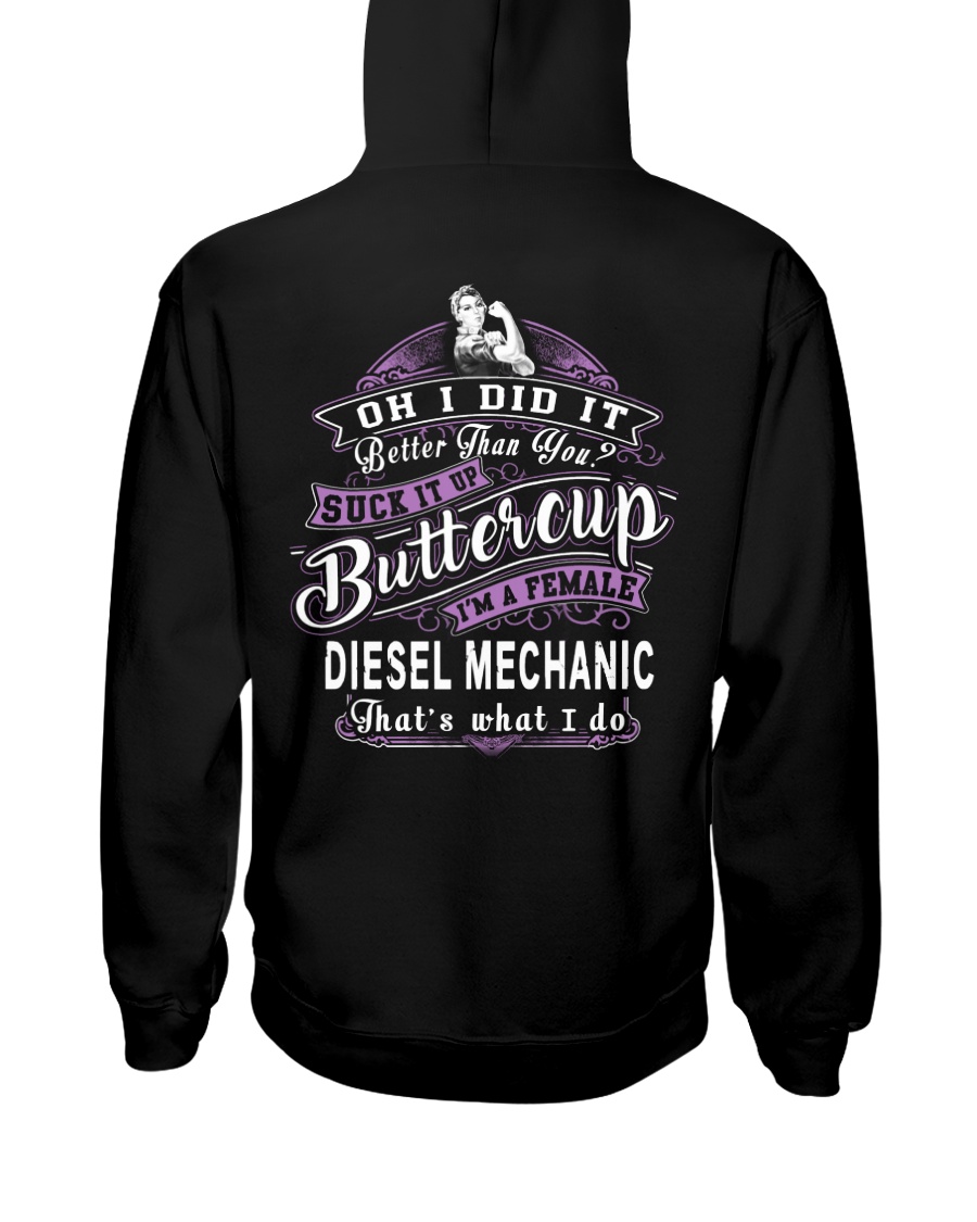 FEMALE Diesel Mechanic EXCLUSIVE SHIRT Hooded Sweatshirt