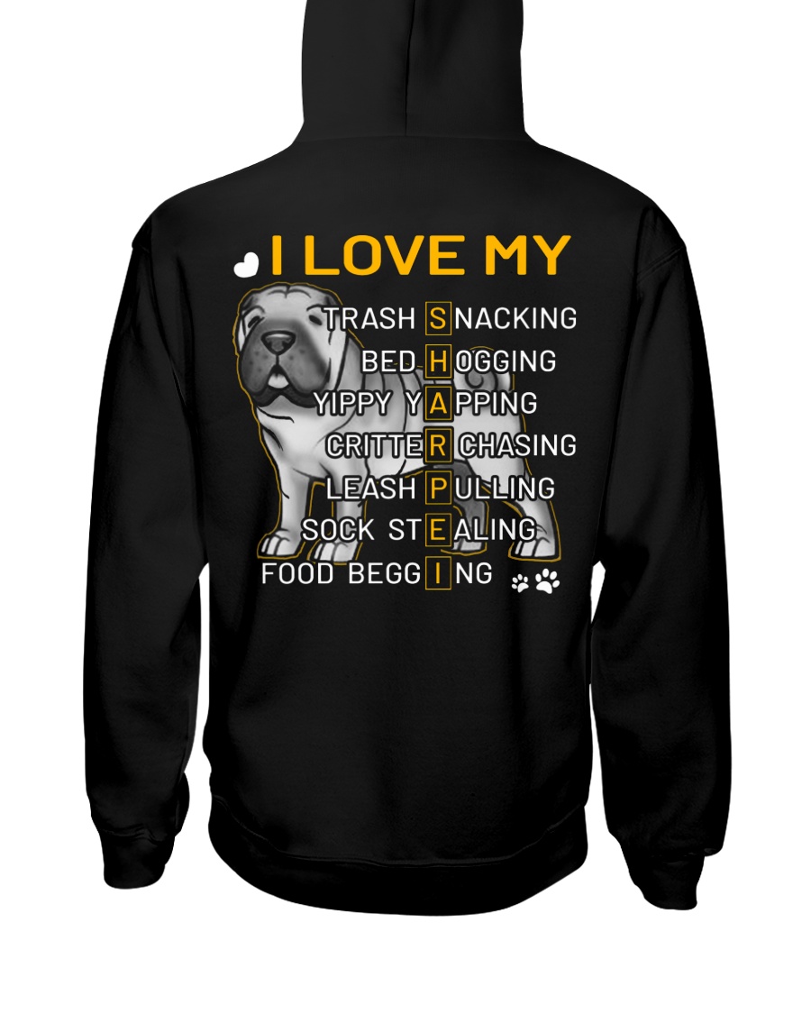 I Love My Shar Pei Dogs Hooded Sweatshirt