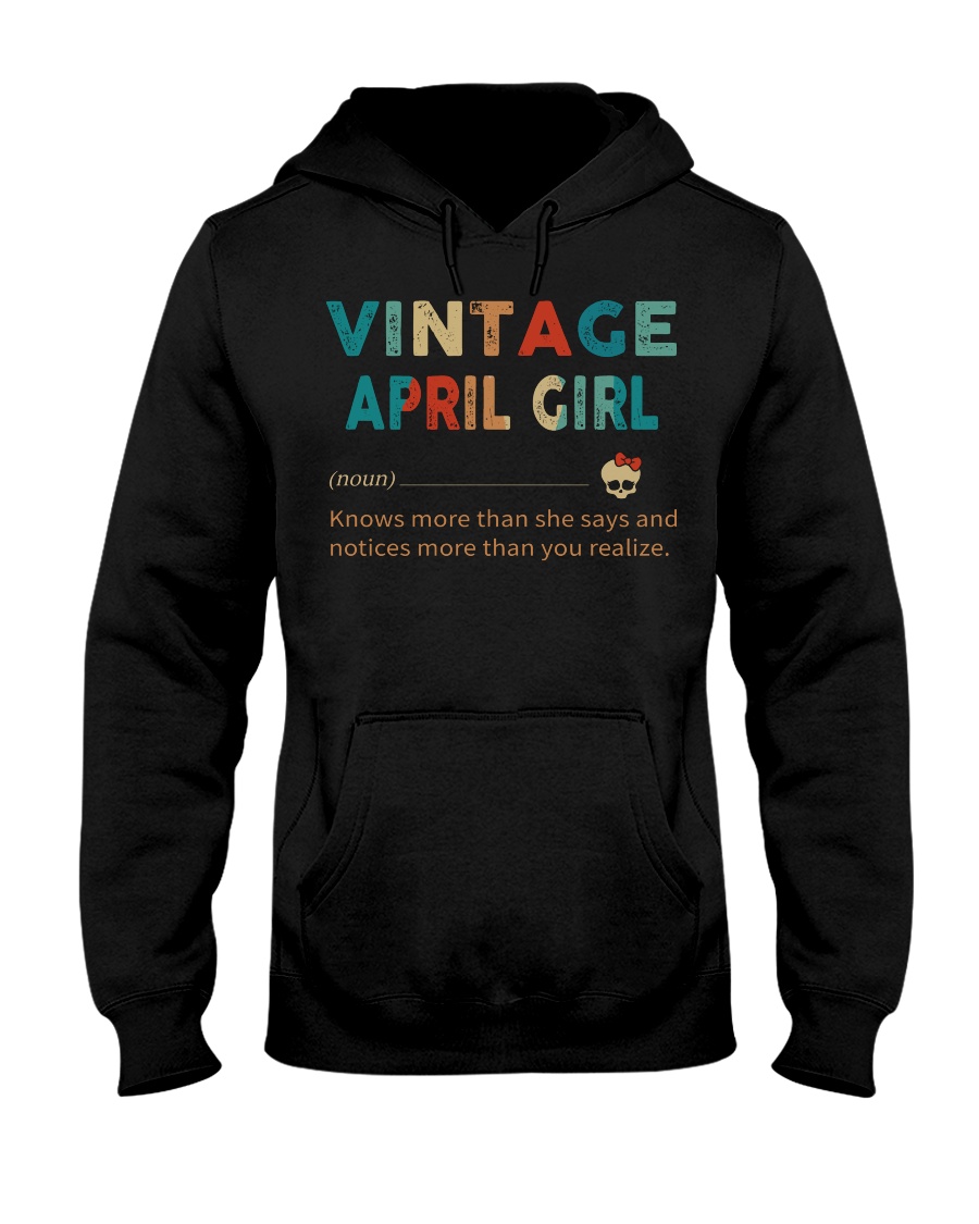 Vintage April Girl Hooded Sweatshirt