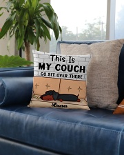 Dachshund Personalized Text Square Pillowcase aos-pillow-square-front-lifestyle-02