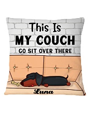 Dachshund Personalized Text Square Pillowcase back