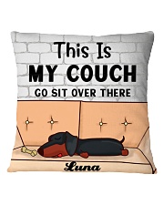 Dachshund Personalized Text Square Pillowcase front