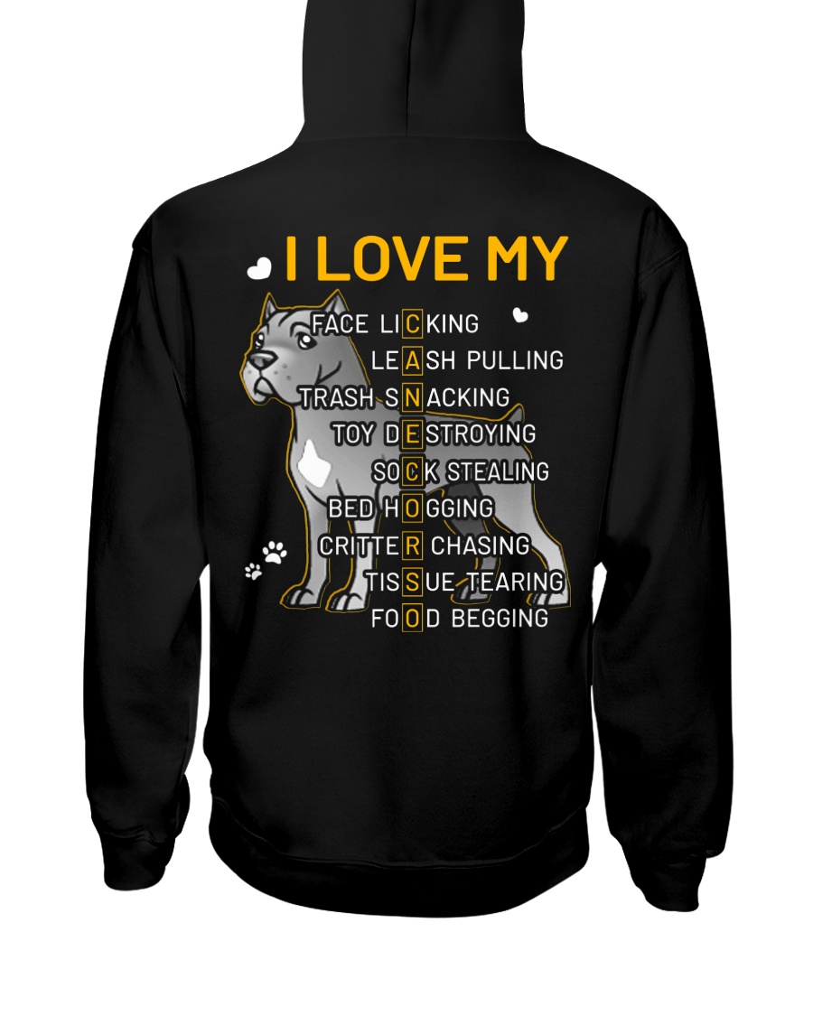 I Love My Cane Corso Dog Hooded Sweatshirt