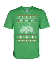 Tractor Ugly Christmas Sweater V-Neck T-Shirt thumbnail