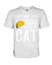 297Taco Cat Shirt Cinco De Mayo Cat Mom Gift V-Neck T-Shirt thumbnail