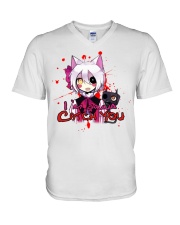 202 Fnaf Mangle Catch U Womens Organic T S V-Neck T-Shirt thumbnail