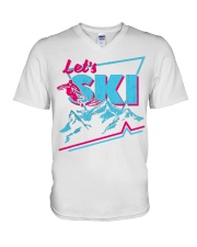 259Retro Ski 80S Outfit 90S V-Neck T-Shirt thumbnail