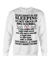 106 Night Shift Nurse Sleeping Do Not Knock Or Rin Crewneck Sweatshirt thumbnail