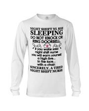 106 Night Shift Nurse Sleeping Do Not Knock Or Rin Long Sleeve Tee thumbnail