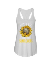 80Just A Girl Who Loves Sunflowers Funny Ladies Flowy Tank thumbnail