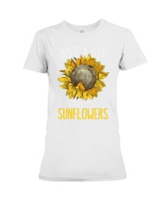 80Just A Girl Who Loves Sunflowers Funny Premium Fit Ladies Tee thumbnail