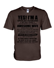 Yes i am a spoiled husband awesome wife-January V-Neck T-Shirt tile