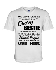 Crazy Bestie - January V-Neck T-Shirt tile