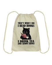 I READ BOOKS AND CAT Drawstring Bag tile
