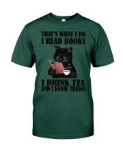 I READ BOOKS AND CAT Premium Fit Mens Tee tile