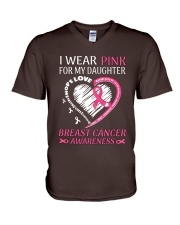 I Wear Pink For My Daughter V-Neck T-Shirt tile