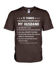5 Thing My Husband - July V-Neck T-Shirt tile