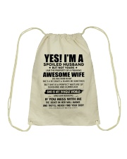 Yes i am a spoiled husband awesome wife-May Drawstring Bag tile