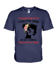 Every gir may not be a queen to her Husband V-Neck T-Shirt tile